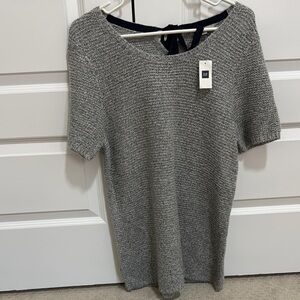 GAP Gray Knit Top with Ribbon Detail